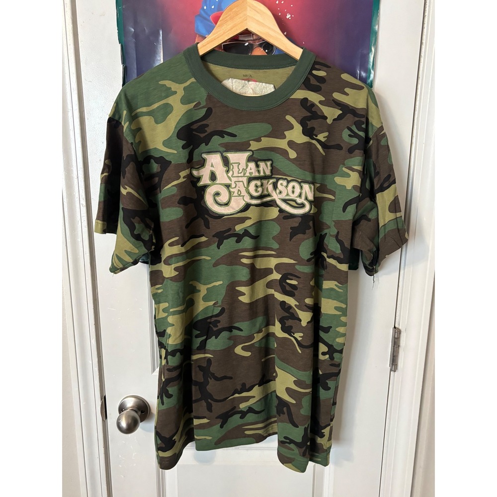 Alan Jackson Camo T-Shirt Mens XL Green Woodland Camouflage Country Music
